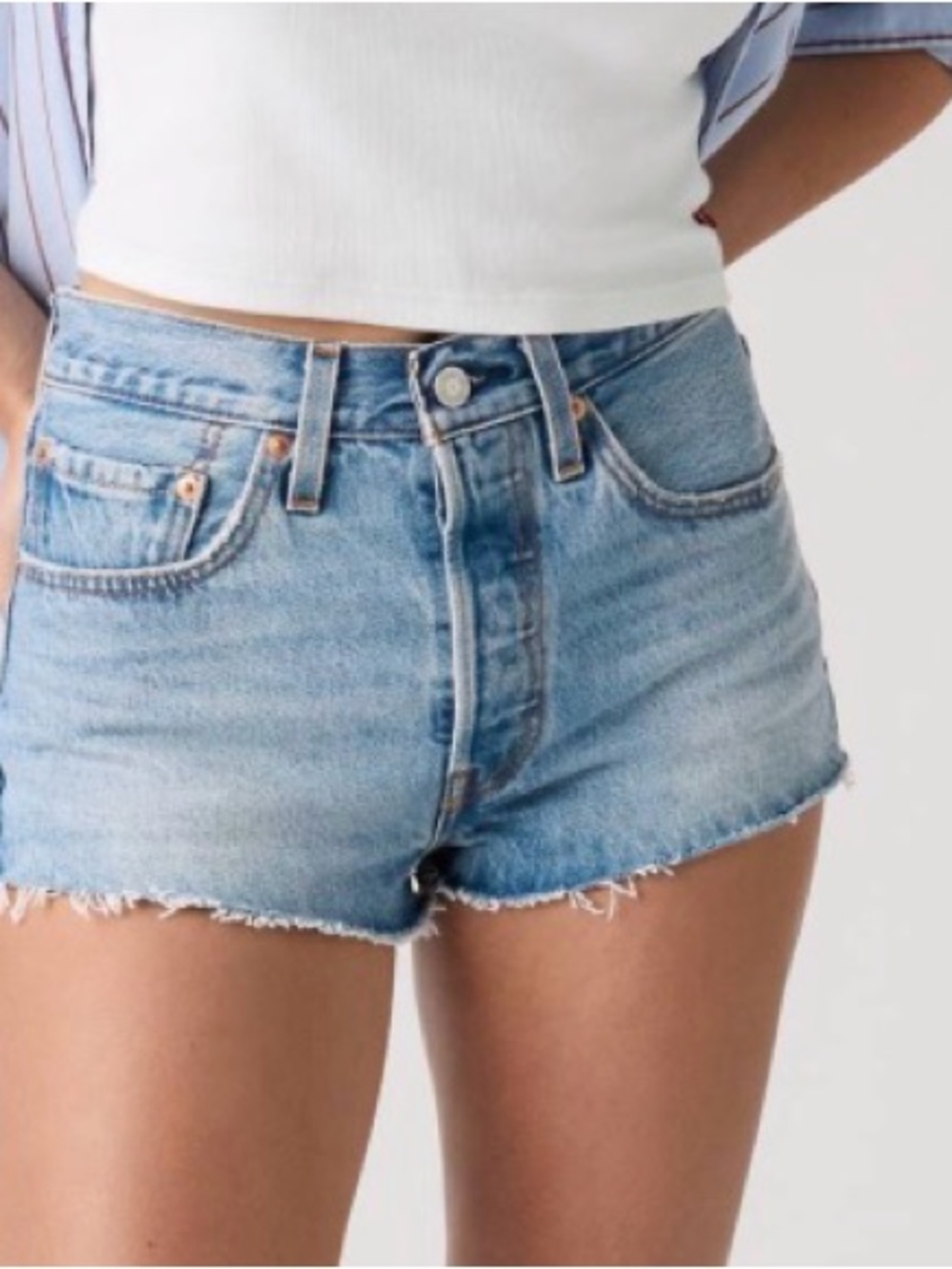 Levi’s 501 Light Blue Denim Cutoff Shorts - High-Rise